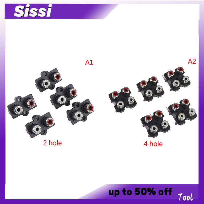 Sissi 5 Cái Giắc Cắm Âm Thanh Nổi RCA Cái 2/4 Lỗ Giắc Cắm Đầu Vào Âm Thanh AV