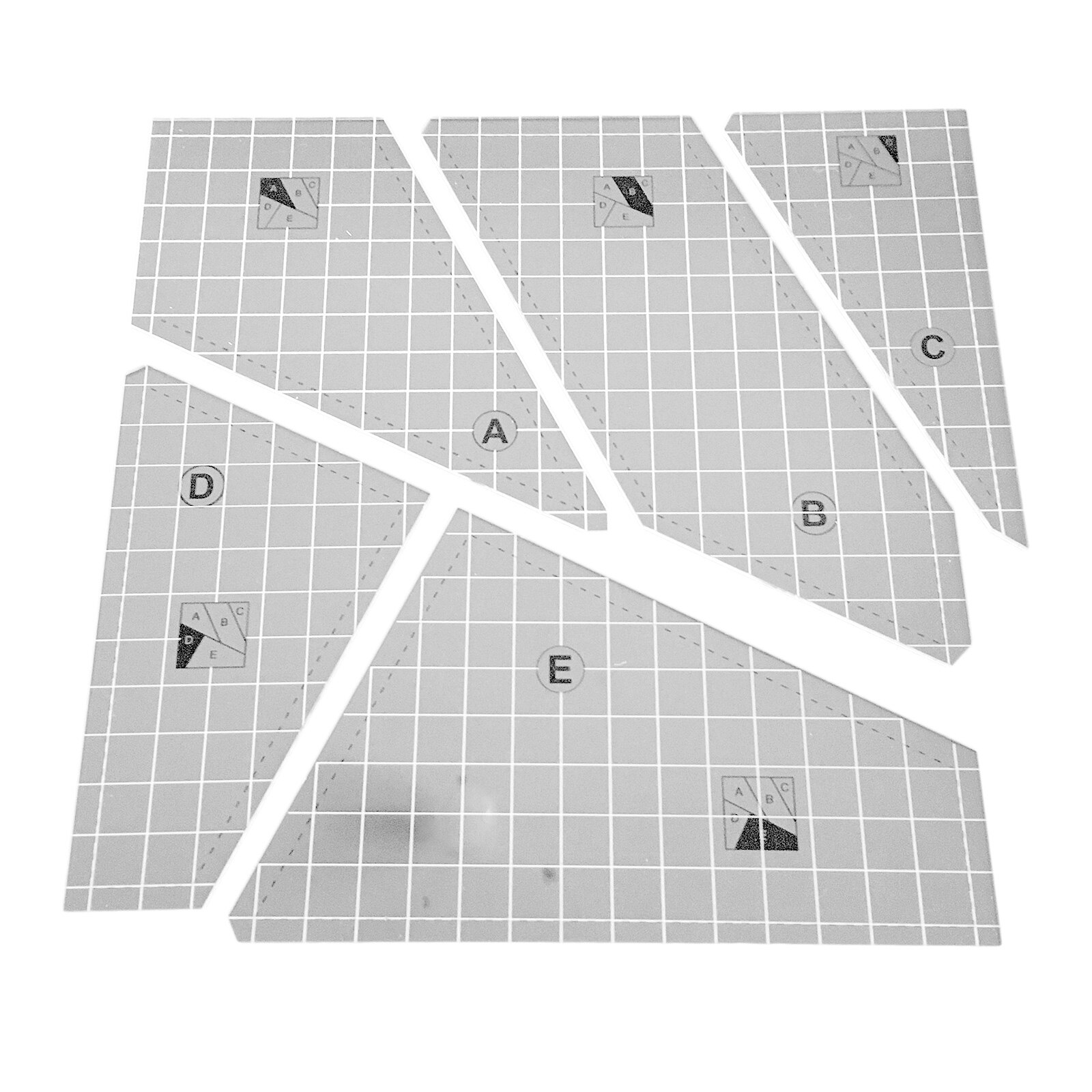 Blesiya 2Sets Acrylic Transparent Patchwork Quilting Sewing Ruler Template Craft