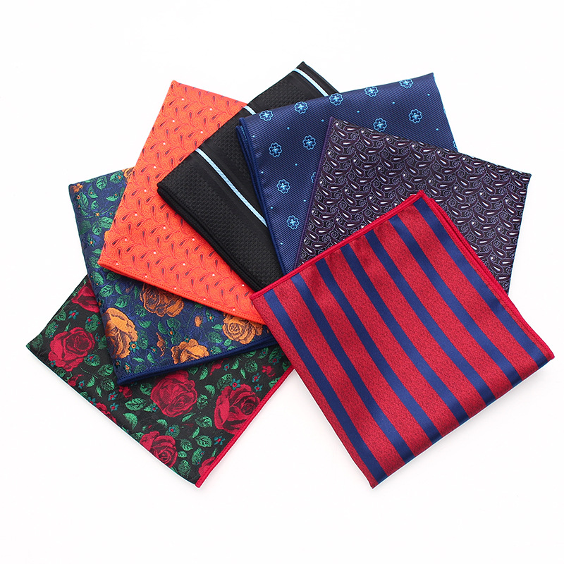 A Pocket Square Striped Square Scarf Banquet Rose