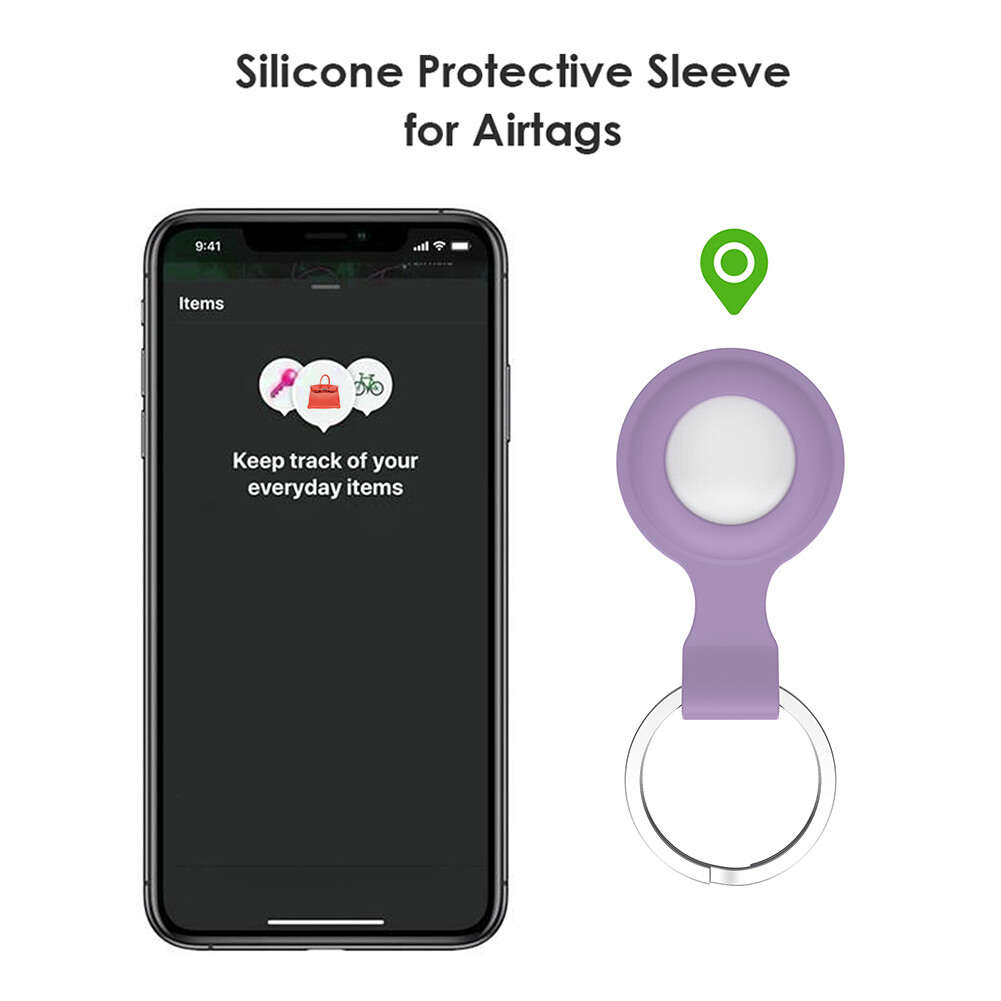 {Tenda} Silicone Protective Case Keychain Cover for Apple Airtags Locator Tracker