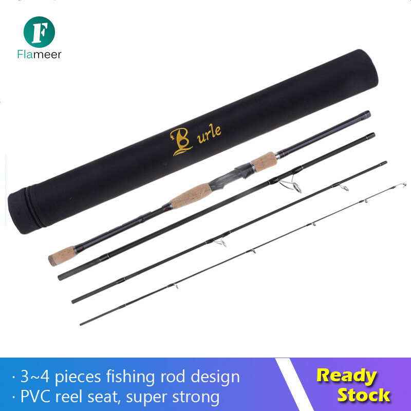 Fishing Casting Spinning Rod 2.1m 2.4m 2.7m 3m 4 Sections 10-25g Carbon Travel