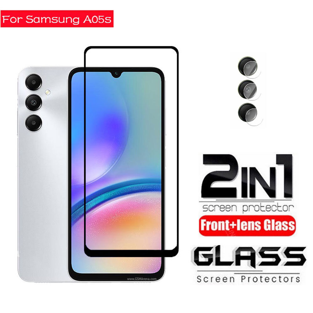 2in1 for Samsung Galaxy A05 A12 A14 A34 A54 5G A53 5G M12 3D tempered glass +camera protector full cover HD protective for samsung A14 A34 A53 A54 M12 screen protect phone glass&camera safety film anti-scratch