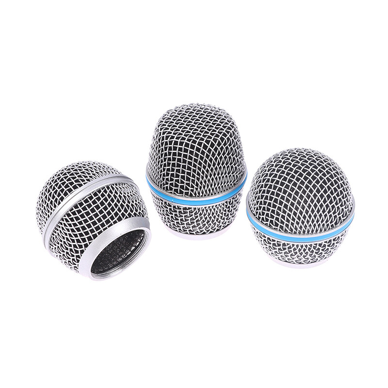 Lofty White Microphone Replacement Head Steel SM58 Mesh Handheld Microphone Grill Mesh Head