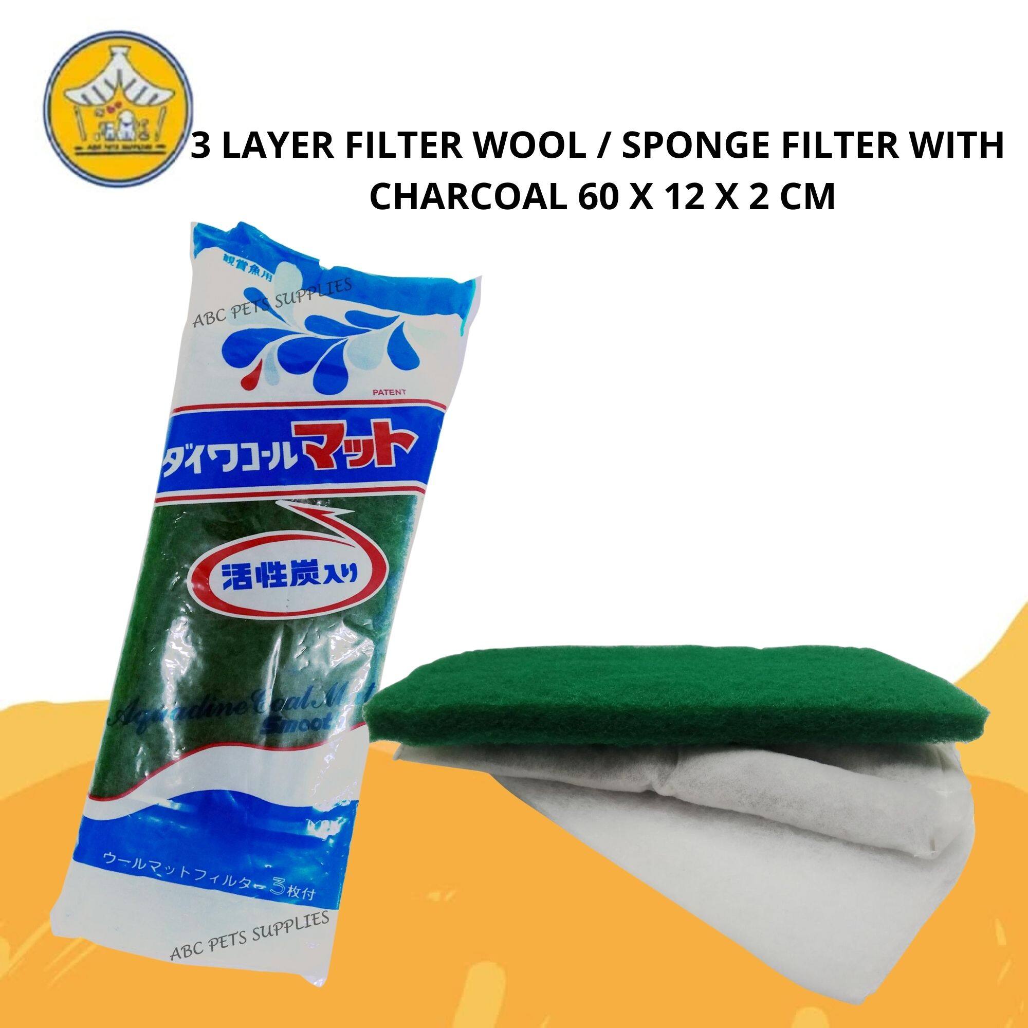 3 Layer Filter Wool Sponge Filter With Charcoal 60 X 12 X 2 Cm Lazada