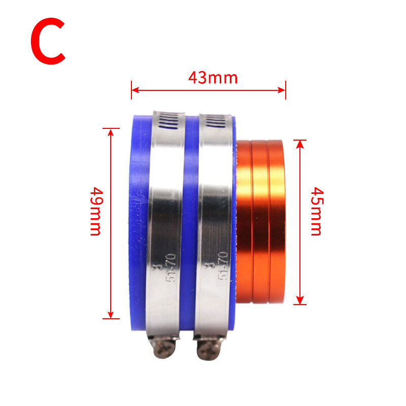 ZSDTRP Moto Universal 37mm 42mm 45mm 50mm Aluminum Rubber Motorcycle PE PWK Carburetor Intake Air Filter Joint Interface Adapter