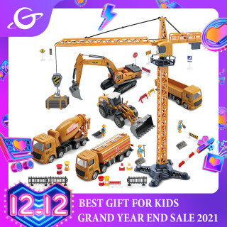 Cute Stone Bộ đồ chơi xe tải xây dựng gồm xe cần cẩu - máy xúc thumbnail