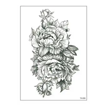 Sketsa Garis Stiker Tato Bunga Lengan Hitam Dan Putih Sketsa Stiker Tato Dada Stiker Tato