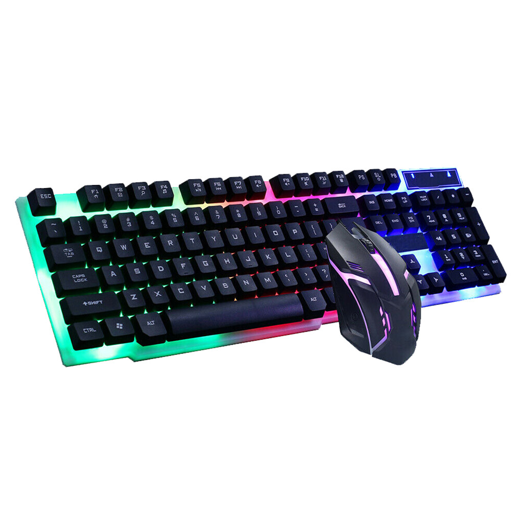 G21 USB Wired Keyboard Mouse Set LED Color Backlight Gaming Computer Mouse Keyboard