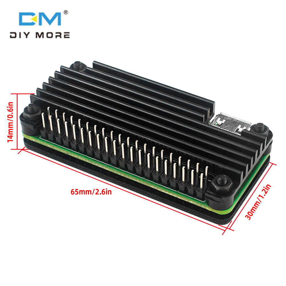 diymore Vỏ Nhôm Nguyên Chất Raspberry Pi Zero 2W Vỏ Bảo Vệ Raspberry Pi Zero 2W + Đầu Ghim