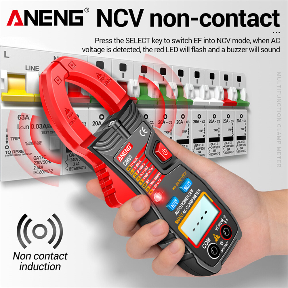 ANENG CM81 6000 Counts Clamp Meter DC AC Voltage Auto Range NCV Multimeter