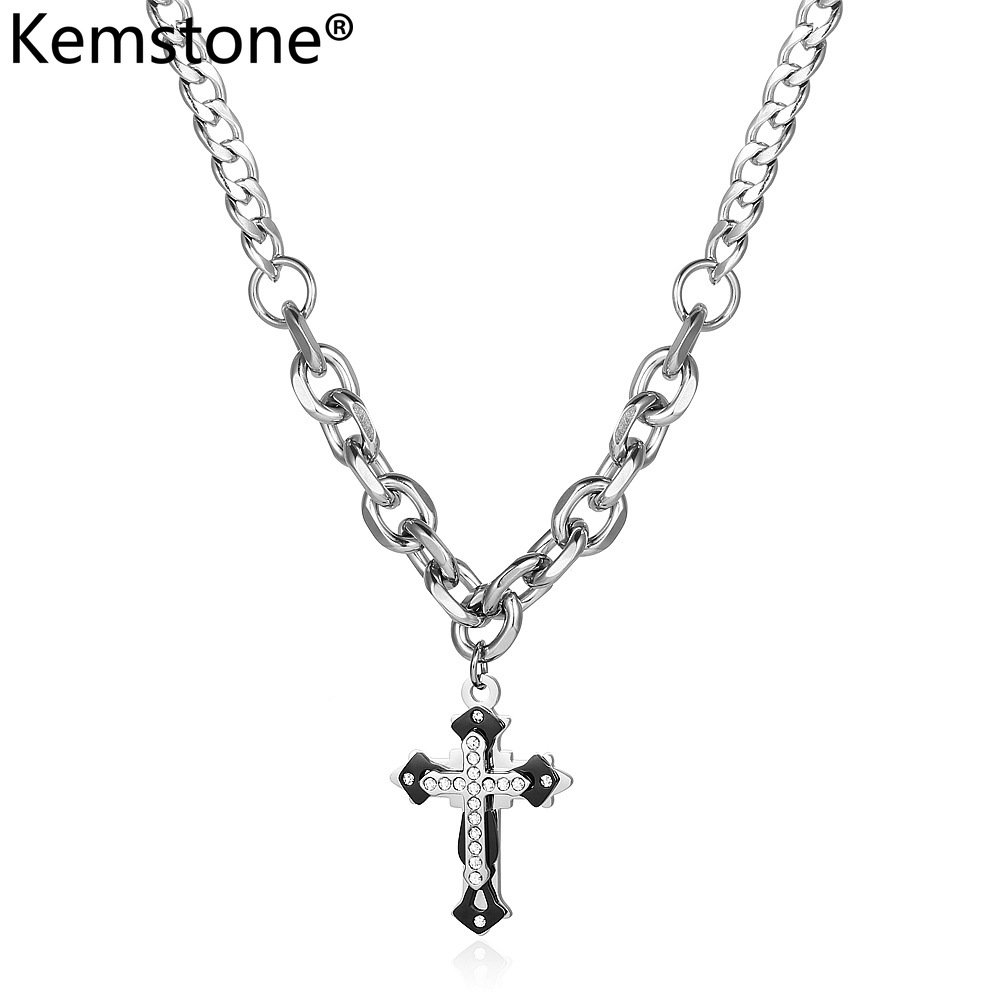 Cubic Zirconia Cross Pendant Necklace 