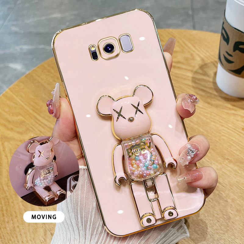 YBD 3D Candy Bear Bracket Phone Case For Samsung Galaxy S8 Plus S8+ S9 Plus S9+ S10 Plus S10+ High End Soft Silicone Material(Bracket Can Rotate)