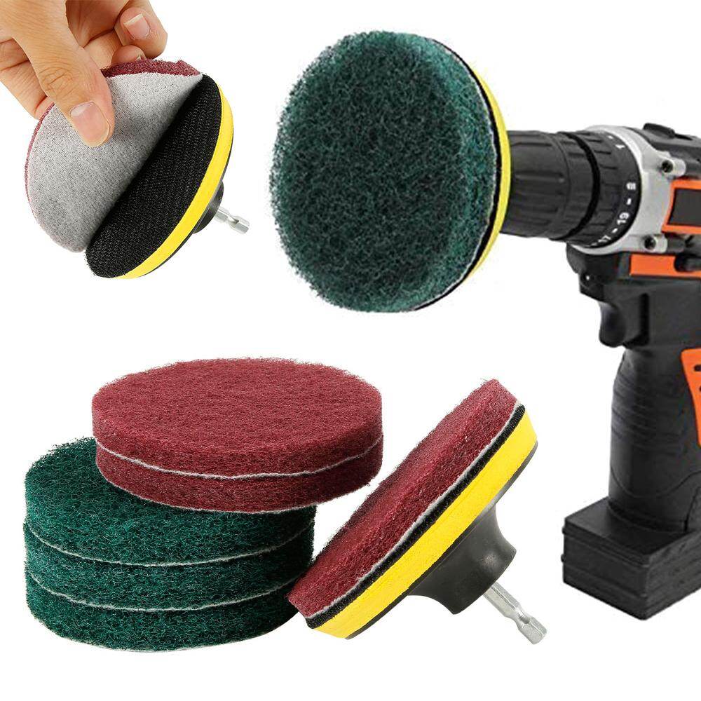 Disk Brush Power Scrubber Scrub Pad Tile Bathtub Glass Stone Porcelain Cleaning Brush Cleaning Set Electric Drill Self-adhesive