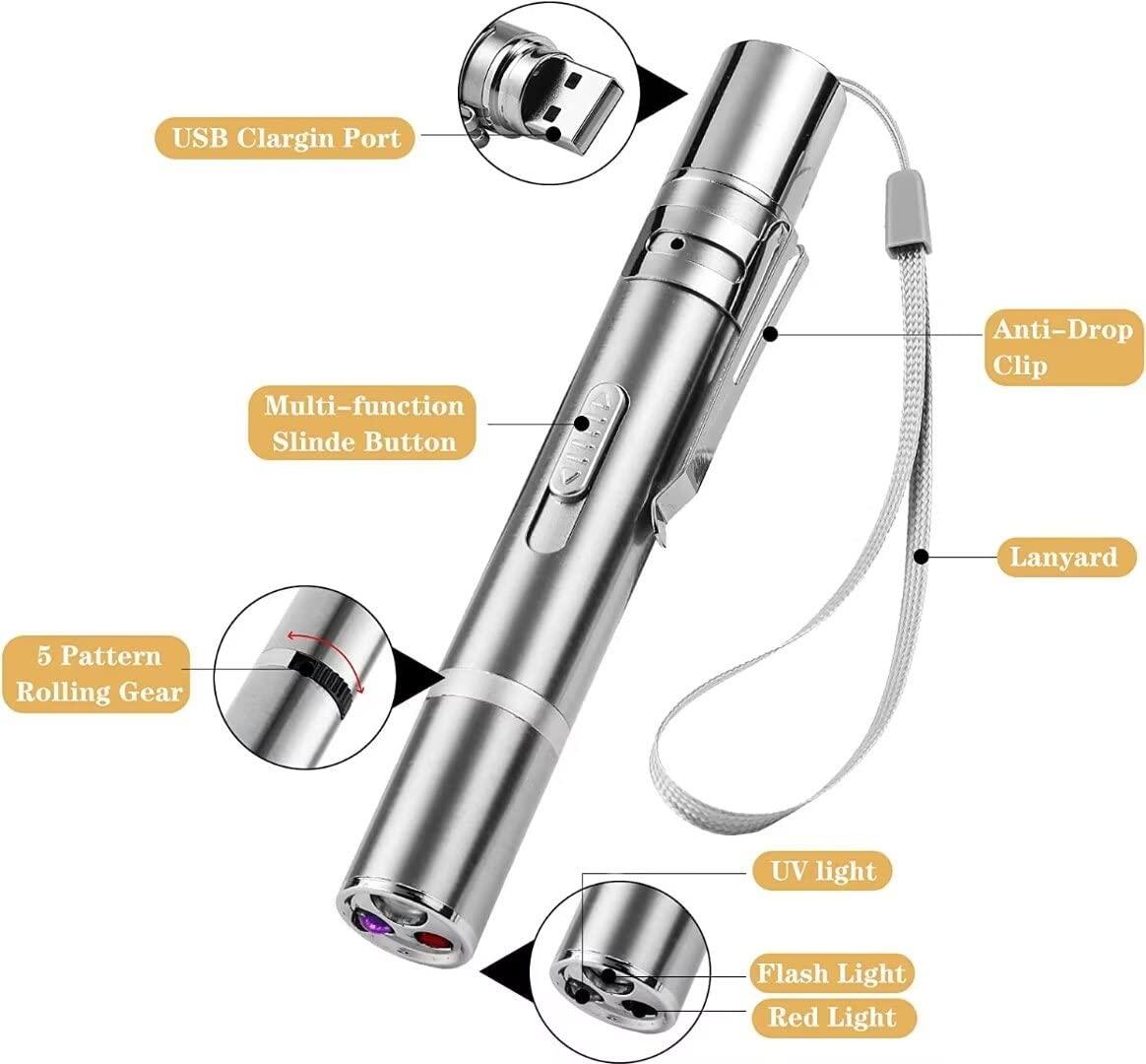 Con Mèo Laser Pointer Đồ Chơi Cho Trong Nhà Sạc USB 5 Mẫu Có Thể Chuyển Đổi