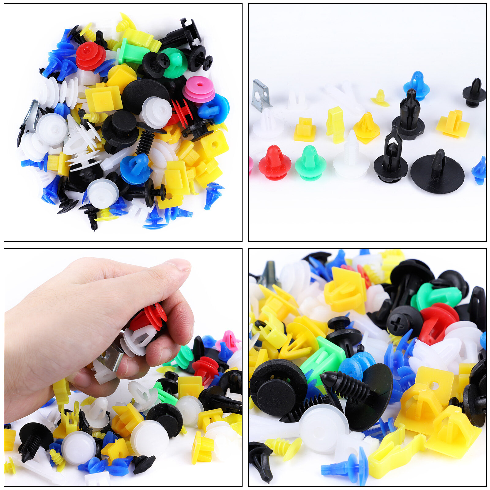100 Cái/bộ Tấm Chắn Bùn Xe Hơi Chốt Đẩy Đinh Tán Cố Định Chốt Hãm Ô Tô Bằng Nhựa Các Loại Kit