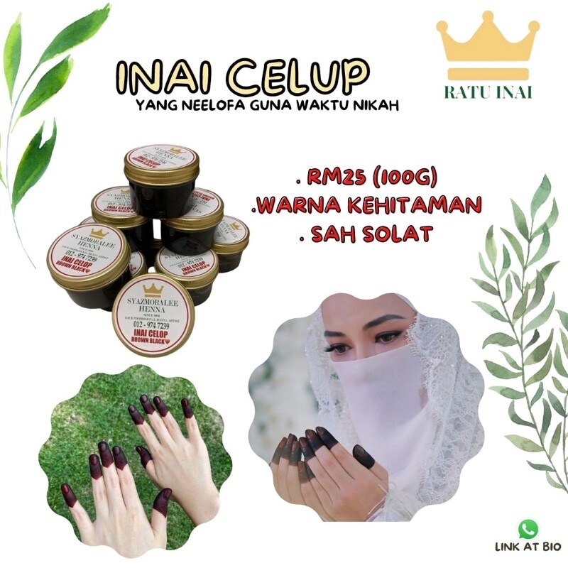 [READY STOCK] Inai Che Ta Inai Nunha Neelofa Inai Celup Neelofa kahwin