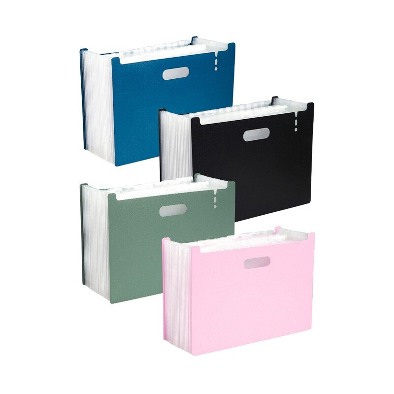 A4 Accordion Folder Clear Index Labels Expanding Document Folder File Organizer Desk Management for Office File Cabinet