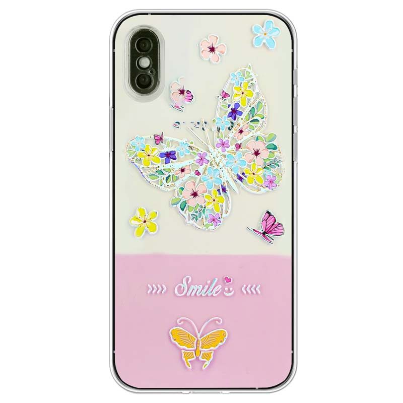 Cute jelly case for iPhone X XS iPhone XR iPhone XS Max transparent cover soft TPU protective casing with flower printing