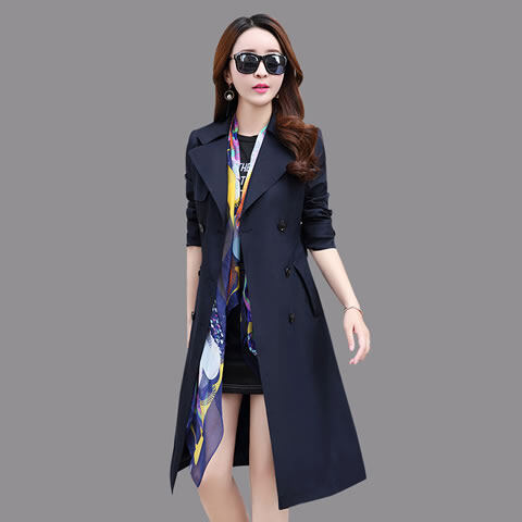 [Hangzhou delivery] windbreaker women's mid-length Korean version of the spring and autumn 2020 new wild slim ladies jacket trend