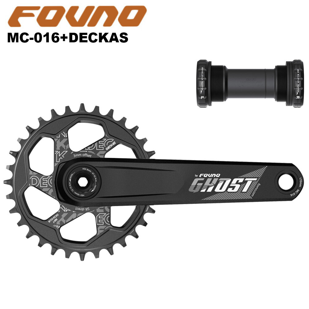 FOVNO Crankset 170mm 175mm With 3mm Offset MTB GXP Crankset With Chainring 30T 32T 34T 36T 38T With Bottom Bracket For SRAM SHIMANO 8S 9S 10S 11S 12S