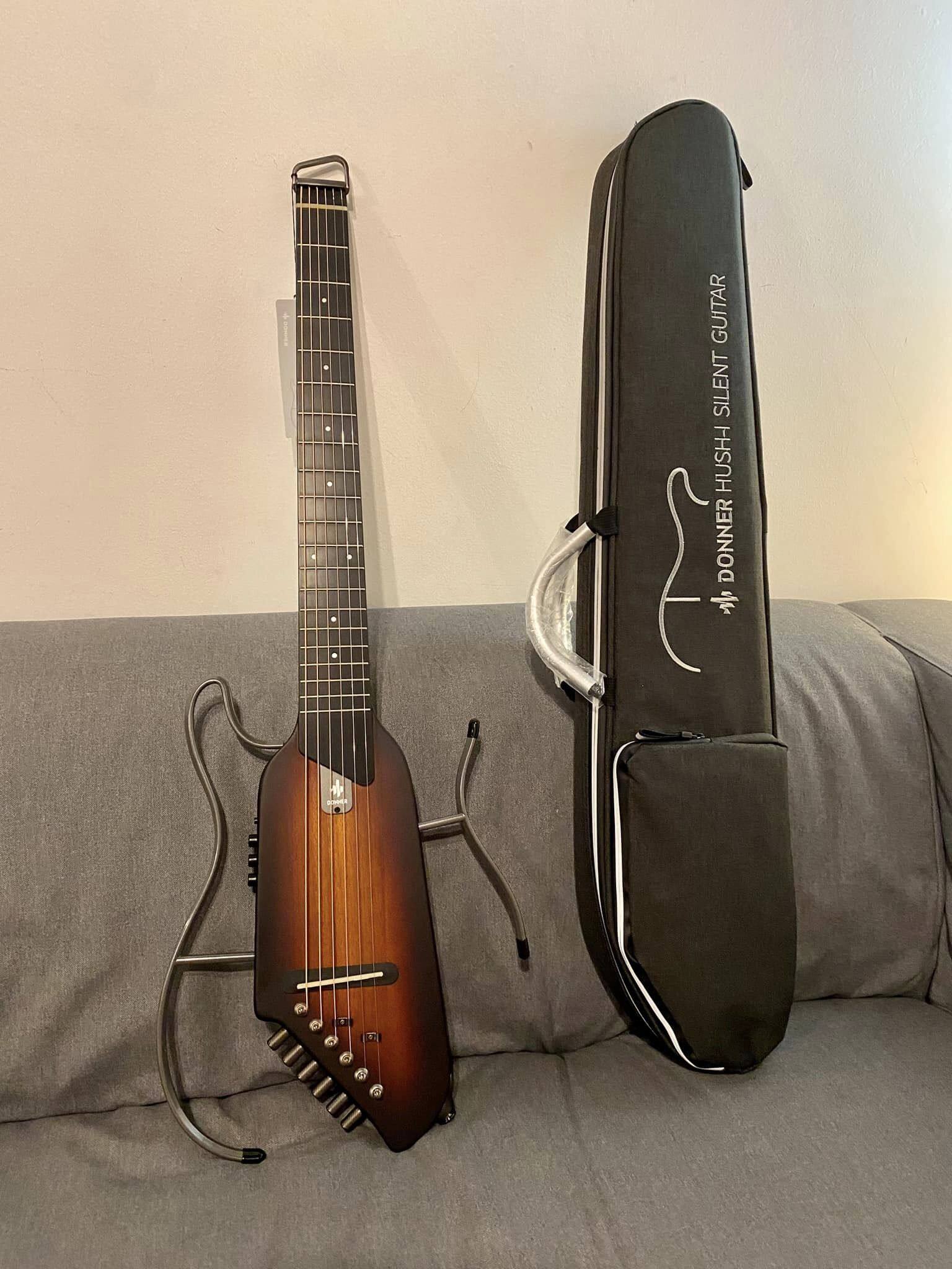  Donner HUSH-I Guitar For Travel - Portable Ultra-Light and  Quiet Performance Headless Acoustic-Electric Guitar, Mahogany Body with  Removable Frames, Gig Bag, and Accessories Natural : Musical Instruments