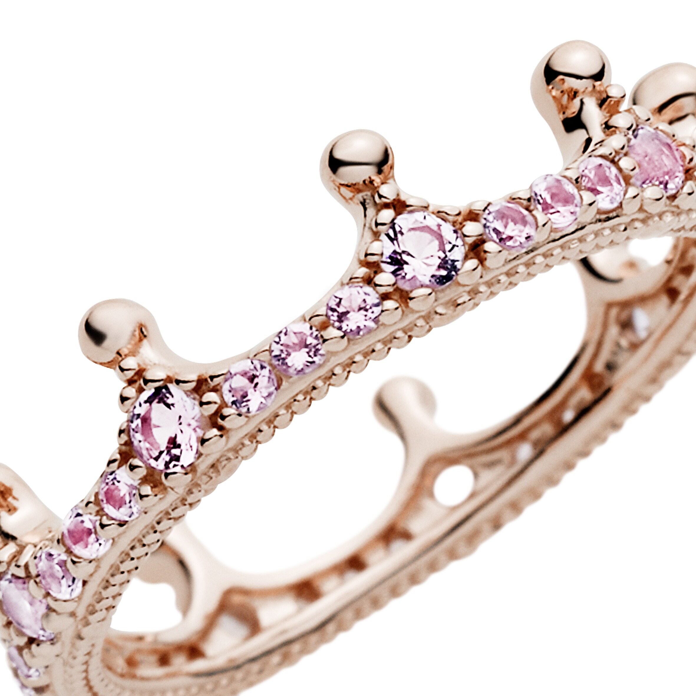 2021 Original Pandoras Pink Sparkling Crown Ring