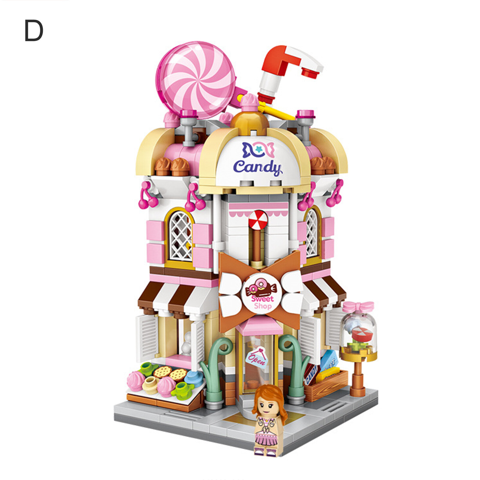 ASTELLA 1Set Assembly Toy Shopping Theme Intellectual Development Eco-friendly Street View Building Bricks for Gift