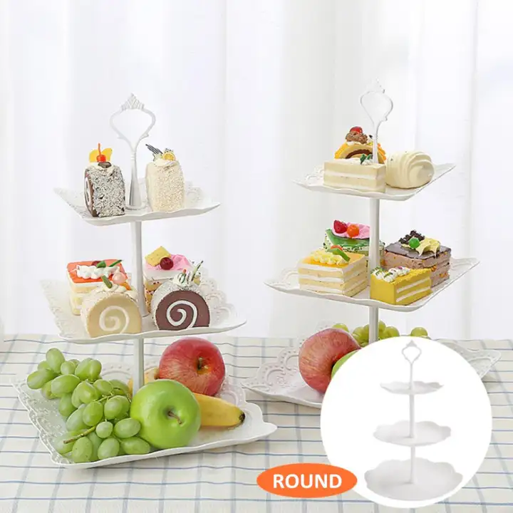 3 Tier Cake Stand Tray Decor Round Cupcake Wedding Birthday Party