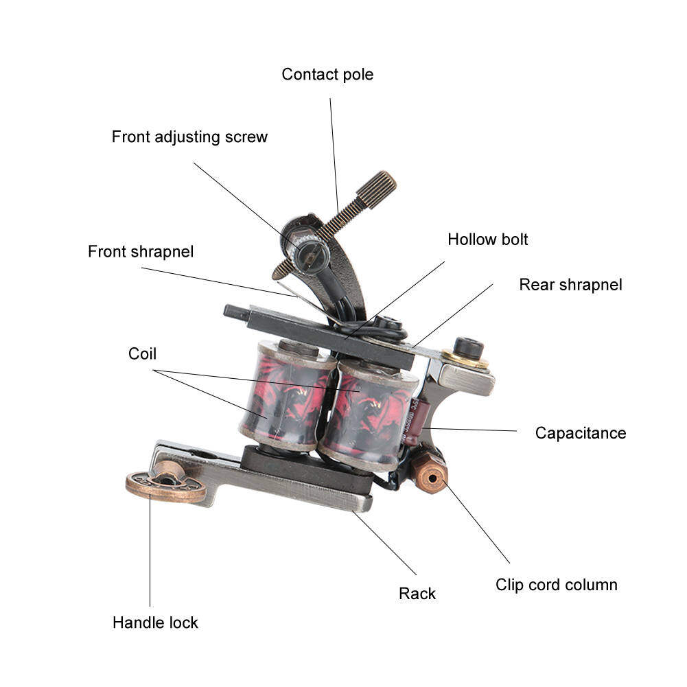 2xคอยล์มืออาชีพเครื่องสักสำหรับLiner Shaderความงามร่างกายเครื่องสัก