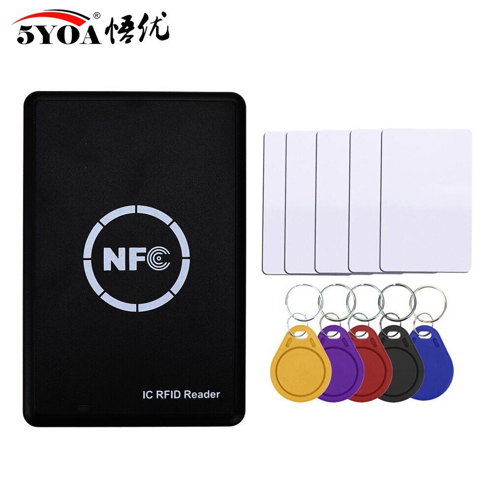 NFC Smart Card Reader Writer RFID Copier Duplicator 13.56Mhz USB Programmer Key Fobs Card IC UID S50 MF ISO14443A Tag
