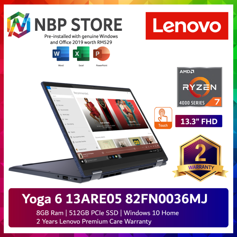 Lenovo Yoga 6 13ARE05 82FN0036MJ 13.3 FHD Touch Laptop Abyss Blue ( Ryzen 7 4700U, 8GB, 512GB SSD, ATI, W10, HS ) Malaysia