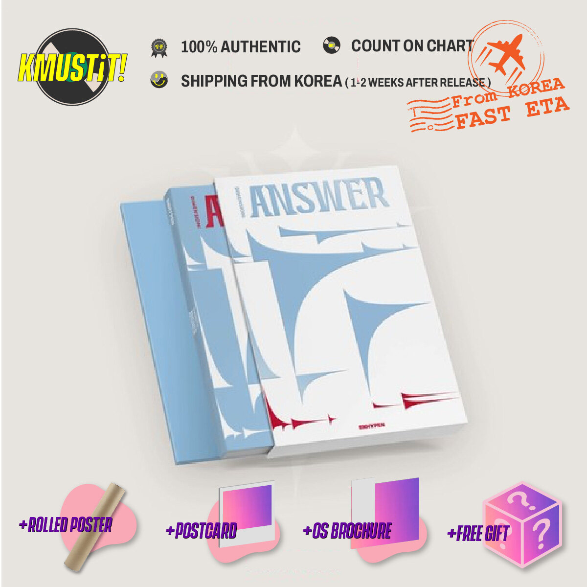 ENHYPEN- [DIMENSION: ANSWER] (incl.rolled poster)preorder benefits ( os ...