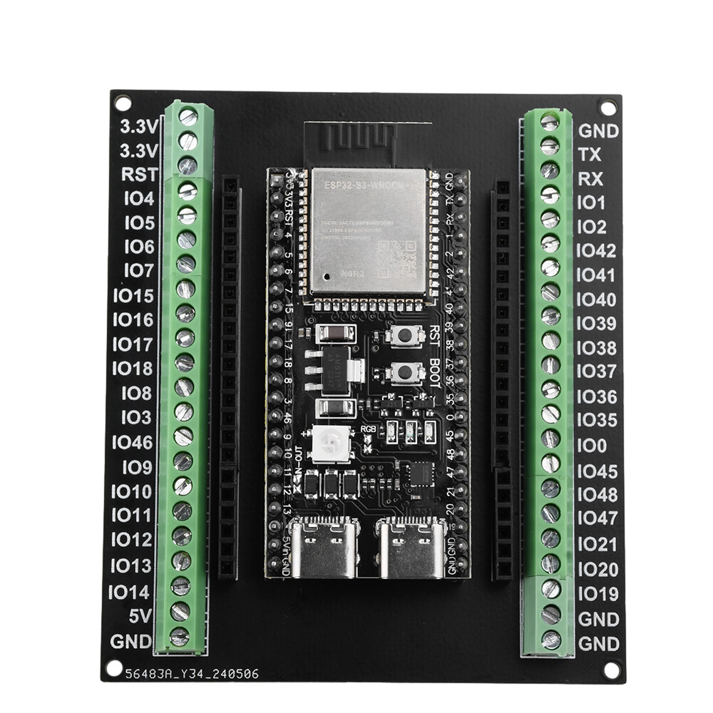 diymore ESP32 ESP32-S3 WiFi Bluetooth Internet of Things Dual Type-C Development Board Core Board ESP32-S3-DevKit C N8R2