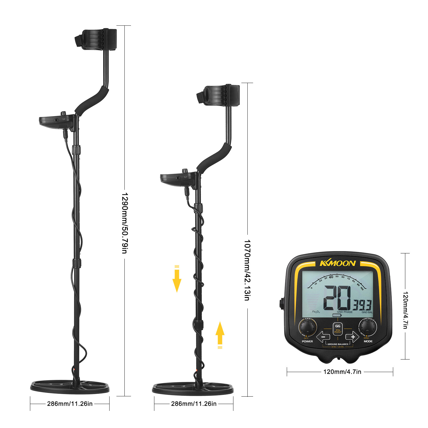 TX850 3.7-in-ch LCD Metal Detector High Sensitive Outdoor Underground ...