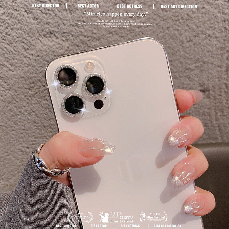 EGuanJia Sparkling Diamond Camera Lens Protector For iPhone 14 Pro Max Plus 13 Pro Max Mini 12 Pro Max Mini 11 Pro Max Tempered Glass Screen Cover Camera Film Protection Free Shipping
