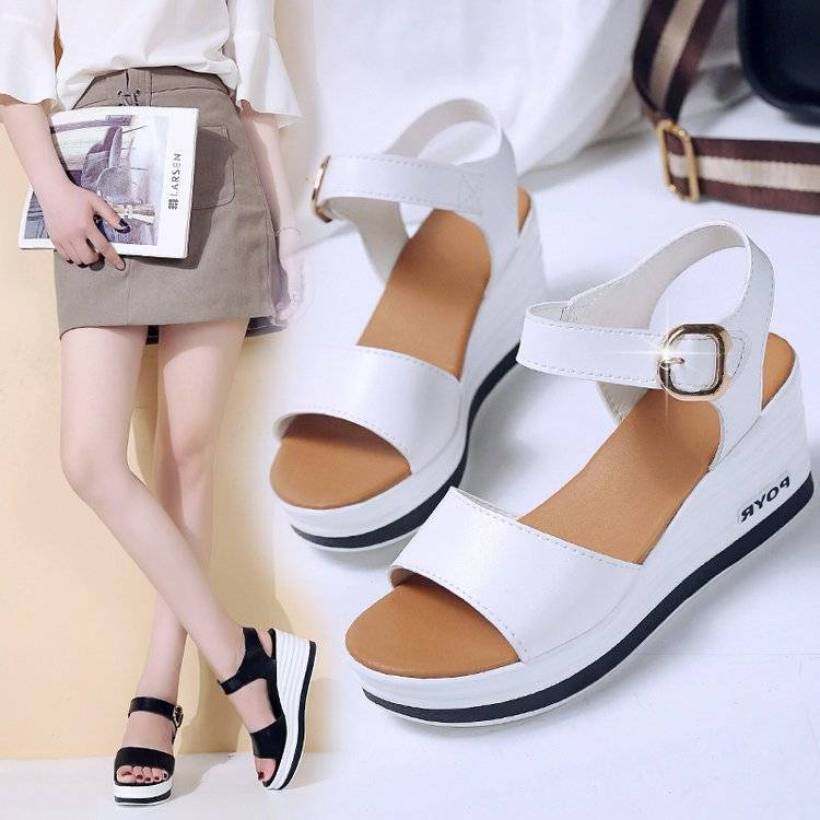 Dép đế xuồng cho nữ, Dép xăng đan đế xuồng cho nữ, Giày đế bằng, da, mẫu mới 080525 giá rẻ