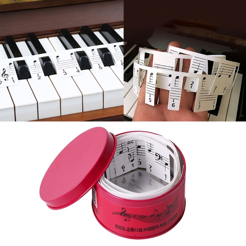 Piano Notes Guide for Beginners Learning Removable Piano Keyboard Note Labels Portable 61/88 Keys Piano Keyboard Sticker