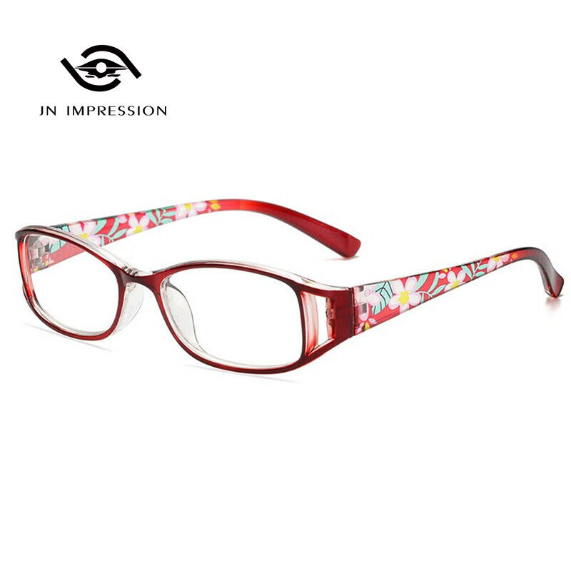JN IMPRESSION Ultra-light Printing Reading Glasses For Ladies Anti-blue Light Hyperopia Glasses Magnifier Female Diopter Eyewear+1.00,+1.50,+2.00,+2.50,+3.00,+3.50,+4.00