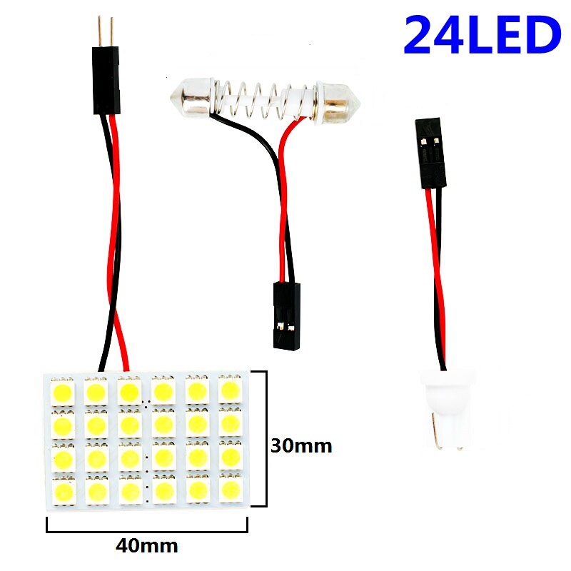12V 5050 24 LED SMD Mái Vòm Nội Thất Ô Tô Đọc Sách Đèn Dạng Tấm Bóng Đèn LED Trắng Tự Động Đèn Dạng Tấm Đọc Sách Bóng Đèn Trần Xe Nội Thất Roof Đèn Hiệu Cho Xe Hơi