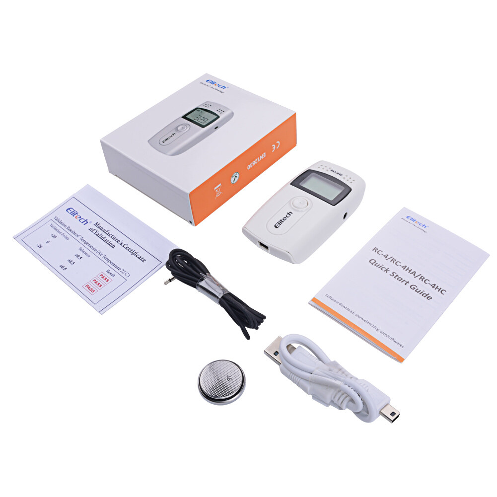 Digital Temperature Humidity Data Logger USB Temperature Recorder RC-4HC LCD with External Sensor -30~60C /-40~85C