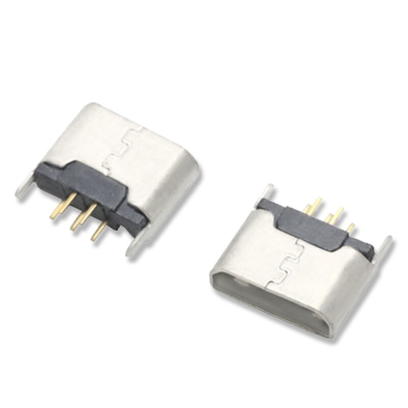 Micro usb 5 pin smt socket connector type b female placement smd dip dnigef usb charging connectors 2pin smd/dip 10pcs hjxrhgal