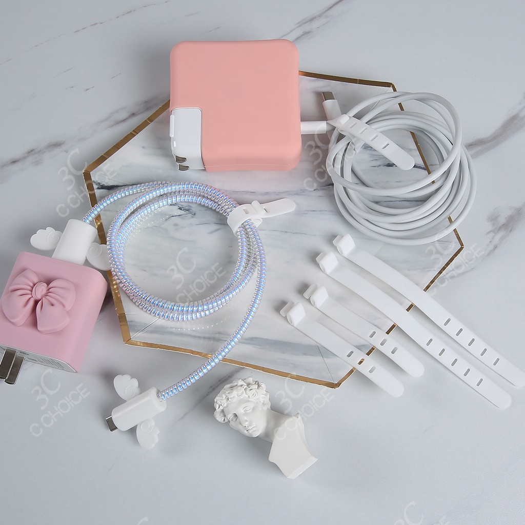 13CM 7CM Colorful Silicone Cable Ties Earphone USB Cable Winder Wire Data Line Holder [cchoice]