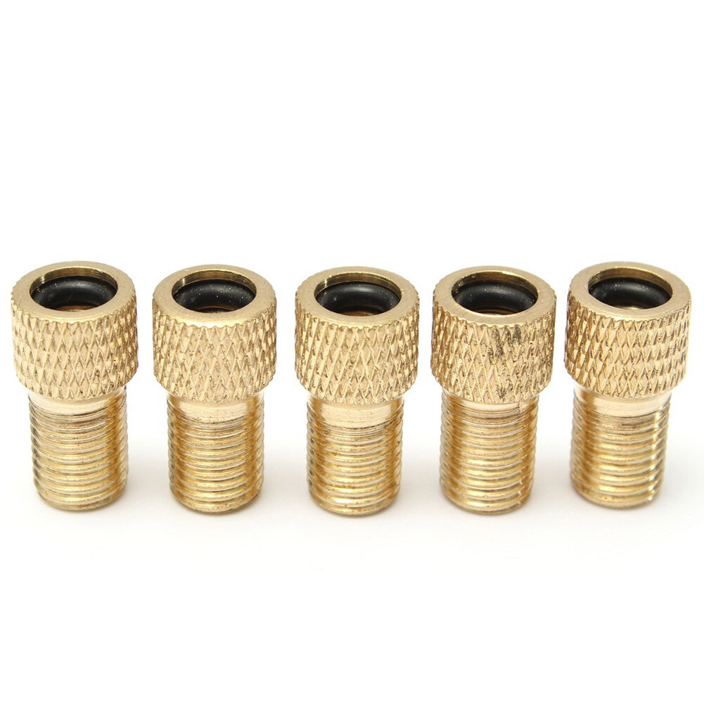 5Pcs Presta to Schrader Valve Adaptor Bike Bicycle Pump Tire Inflator Connector