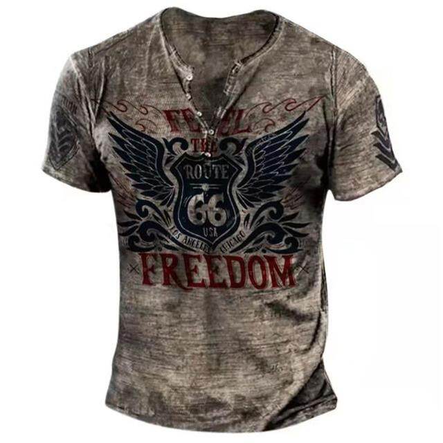 Polo shirt for men Vintage Button V-neck Men 39;s T Shirt Print Short Sleeve Gothic Punk T Shirt For Men Oversized Tops Tee Shirt Men Punk Streetwear