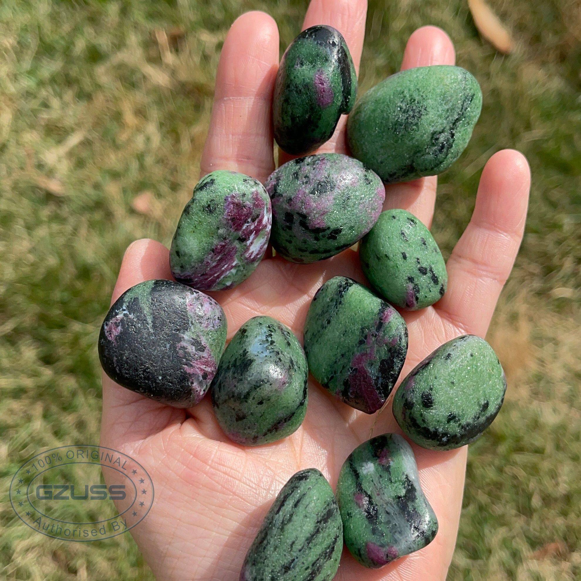 Ruby Zoisite - Ruby In Zoisite - Anyolite - Ruby Zoisite Tumbled Stones - Healing Crystals and Stones - Ruby Stone - Heart Chakra Crystals