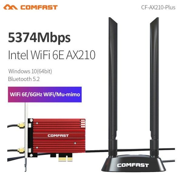 Bảng giá 1 Comfast-Tarjeta De Red Inalámbrica Cho Juegos, Adaptador Wlan Intel AX210, Wifi5/Wifi6/Wifi6e PCI-E BT5.2/4,2, 2,4G/5G/6G, 802.11Ax/Ac Phong Vũ