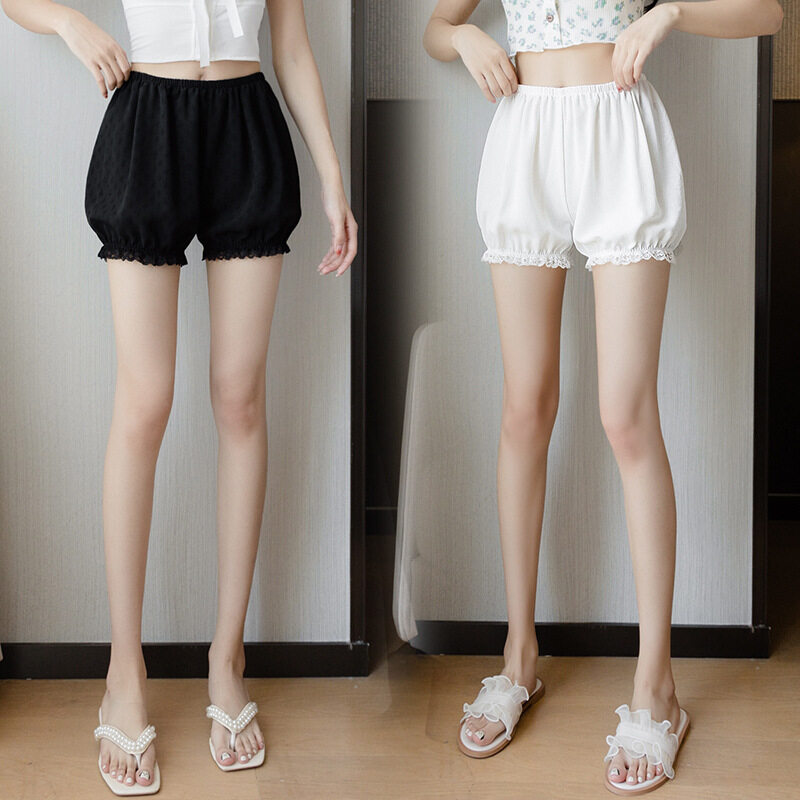 Women's Pumpkin Pants Safety Light Proof Leggings Lace Shorts_voghion.com