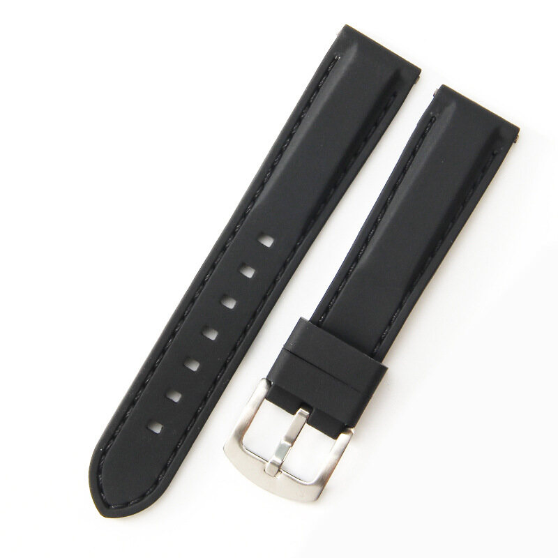 Universal Sport Watch Band Rubber Bracelet Wristband Waterproof Stitched Silicone Strap Watches Accessories 18mm 20mm 22mm 24mm 26mm