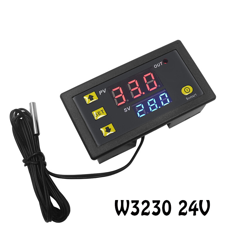 W3230 dc 12v 24v ac 110v-220v 20a led display thermostat with heating/cooling control meter digital temperature controller