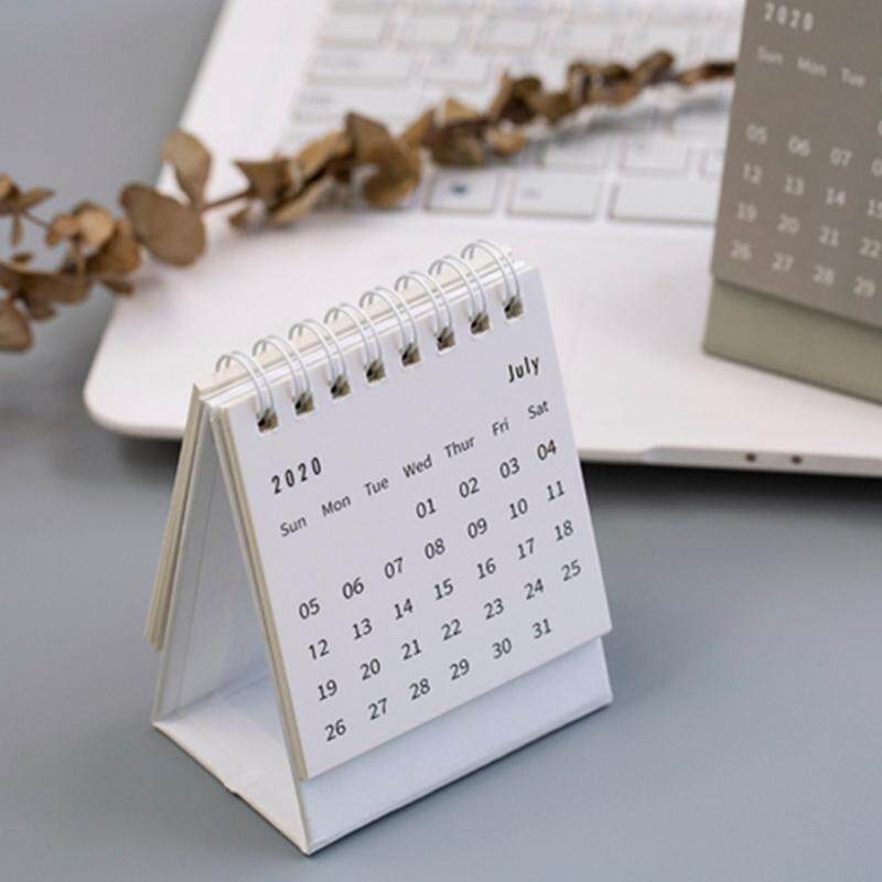 2pcs Small Desk Calendars 2020 Fresh Mini Desktop Note Coil